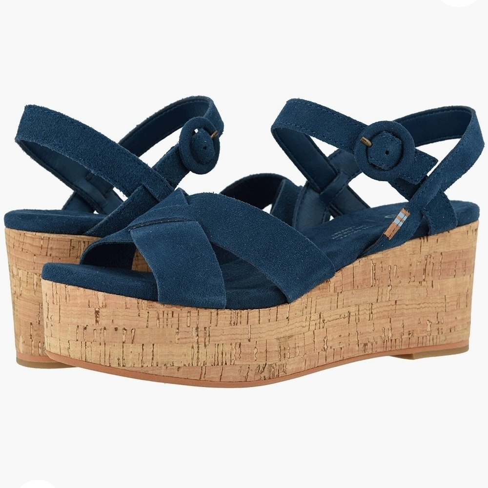 TOMS Willow Cork Wedge Sandal sz 10